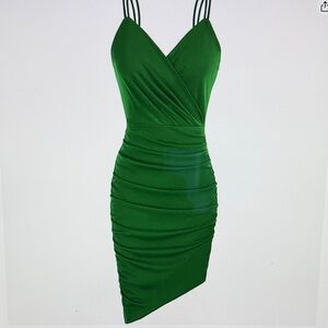 Elegant Green Ruched Dress